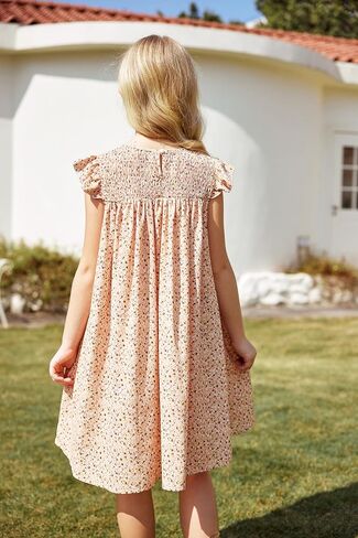 فساتين البنات، فستان صيفي بأكمام واسعة وأكمام واسعة، فستان صيفي بطيات واسع in Kuwait