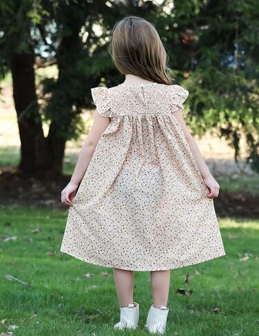 فساتين البنات، فستان صيفي بأكمام واسعة وأكمام واسعة، فستان صيفي بطيات واسع in Kuwait