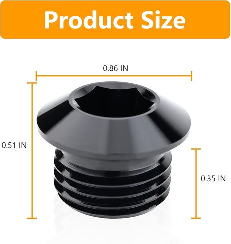 AN6 ORB O Ring AN6 Male Hex Head Socket Port Plug Block Off Fitting Black Aluminum, Pack of 2 in Saudi Arabia