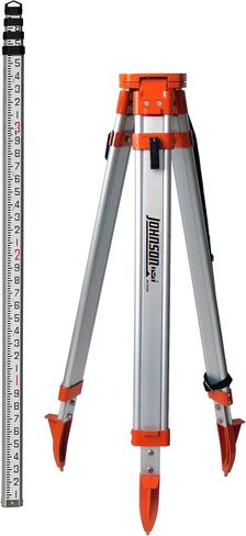 جونسون Level & Tool 40-6350 حامل ثلاثي القوائم/مجموعة قضبان من الدرجة، ارتفاع العمل 3'-5'، فضي/برتقالي، مجموعة واحدة in Saudi Arabia