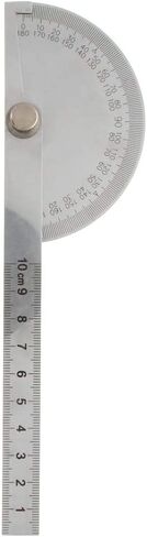 Utoolmart Stainless Steel Protractor 180 Degrees Round Head Angle Finder with 10cm / 3.9-inch Adjustable Arm for Woodworking Drawing in Saudi Arabia