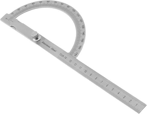 Utoolmart Stainless Steel Protractor 180 Degrees Round Head Angle Finder with 10cm / 3.9-inch Adjustable Arm for Woodworking Drawing in Saudi Arabia