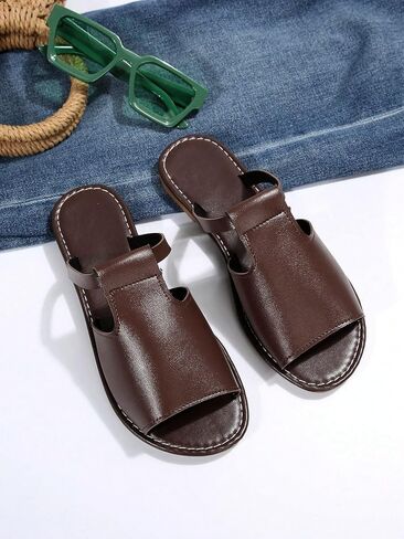 Verdusa Women's Cut Out Slide Sandals Open Toe Summer Flat Sandals Outdoor Shoes in Saudi Arabia