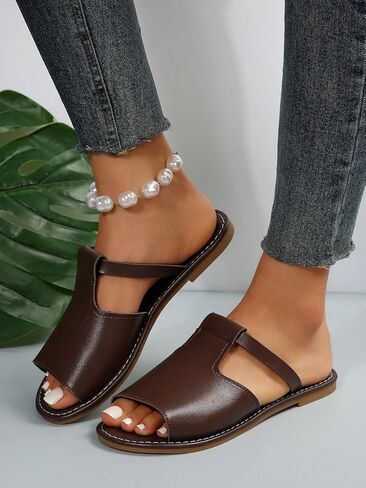 Verdusa Women's Cut Out Slide Sandals Open Toe Summer Flat Sandals Outdoor Shoes in Saudi Arabia