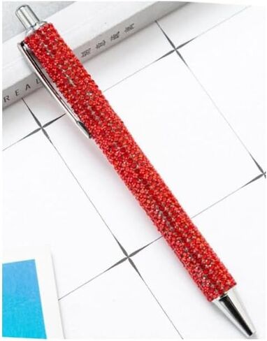 Red Rhinestone Bling Metal Ballpoint Pens Stationery Press Pen Black Ink Gift Pens for Women Girls Coworkers Novelty Cool Signature Pen Writing and Correction Supplies Ballpoint Pens Pens and Refills in Saudi Arabia