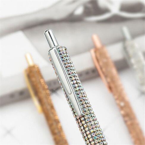 Red Rhinestone Bling Metal Ballpoint Pens Stationery Press Pen Black Ink Gift Pens for Women Girls Coworkers Novelty Cool Signature Pen Writing and Correction Supplies Ballpoint Pens Pens and Refills in Saudi Arabia