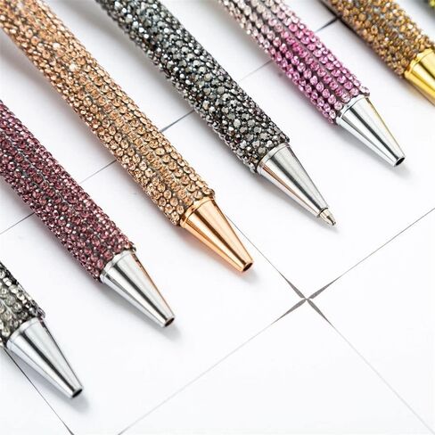 Red Rhinestone Bling Metal Ballpoint Pens Stationery Press Pen Black Ink Gift Pens for Women Girls Coworkers Novelty Cool Signature Pen Writing and Correction Supplies Ballpoint Pens Pens and Refills in Saudi Arabia