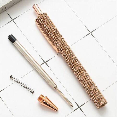 Red Rhinestone Bling Metal Ballpoint Pens Stationery Press Pen Black Ink Gift Pens for Women Girls Coworkers Novelty Cool Signature Pen Writing and Correction Supplies Ballpoint Pens Pens and Refills in Saudi Arabia