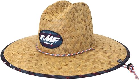 قبعة FMF Old Glory من القش - قبعة شمسية من القش ذات حافة عريضة لحارس الشاطئ - طبيعية للرجال والنساء in Kuwait