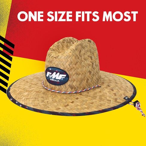 قبعة FMF Old Glory من القش - قبعة شمسية من القش ذات حافة عريضة لحارس الشاطئ - طبيعية للرجال والنساء in Kuwait