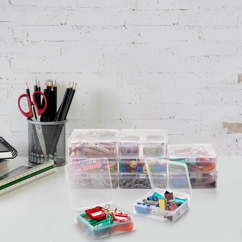 Nicunom 30 Pcs Mini Plastic Storage Containers Box, 3.2 x 3.2 In Small Beads Organizers Clear Mini Storage Boxes Case for Collecting Small Items, Game Pieces, Art Crafts Accessories in Saudi Arabia