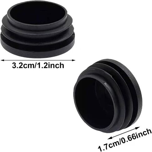 Round Plastic Plug 1 1/4 Inch 20Pcs Black Plastic End Caps for Round Tubing in Saudi Arabia