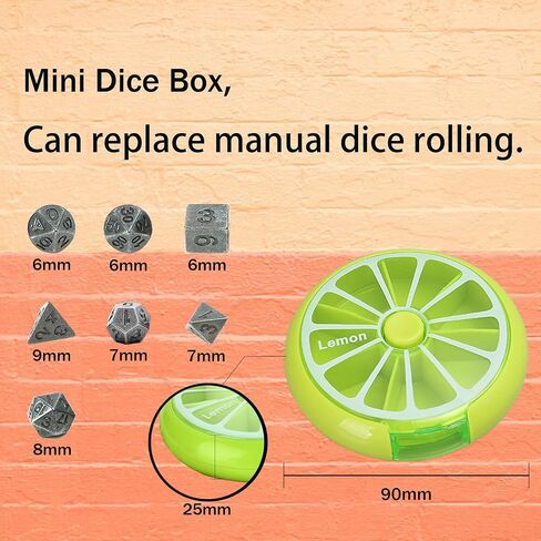 Mini DND Dice Set，Portable Rotary Dice Roller DND Mini Metal Dice Set, Perfect for Dungeons & Dragons, Tabletop RPGs, and Card Games（Silver） in Saudi Arabia