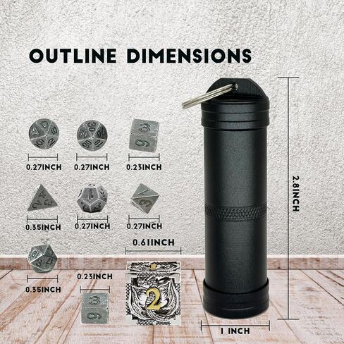 Mini DND Dice Set，Portable Rotary Dice Roller DND Mini Metal Dice Set, Perfect for Dungeons & Dragons, Tabletop RPGs, and Card Games（Silver） in Saudi Arabia