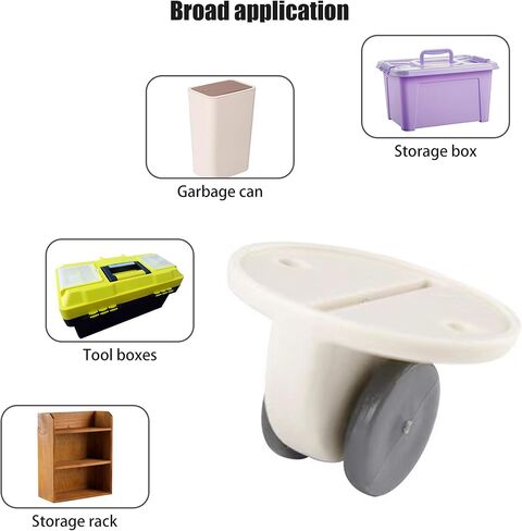 عجلات لاصقة عالمية، عجلات لاصقة، بكرة لصق ذاتية، بكرات بلاستيكية صغيرة لاصقة، للأثاث، صندوق تخزين، كرتون، حاوية، صندوق، محمول/قابل للغسل/متحرك/غير دوار/بدون حفر/سهل التركيب (8 قطع) in Kuwait
