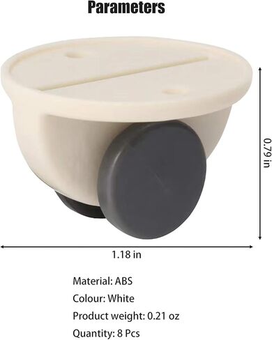 عجلات لاصقة عالمية، عجلات لاصقة، بكرة لصق ذاتية، بكرات بلاستيكية صغيرة لاصقة، للأثاث، صندوق تخزين، كرتون، حاوية، صندوق، محمول/قابل للغسل/متحرك/غير دوار/بدون حفر/سهل التركيب (8 قطع) in Kuwait