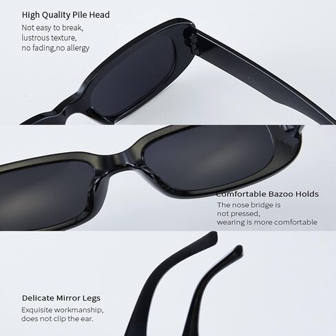 10 Pack Small Rectangle Sunglasses Women Retro Square Glasses Vintage Thick Frame Eyewear Party Glasses Bulk for Women Girls in Kuwait