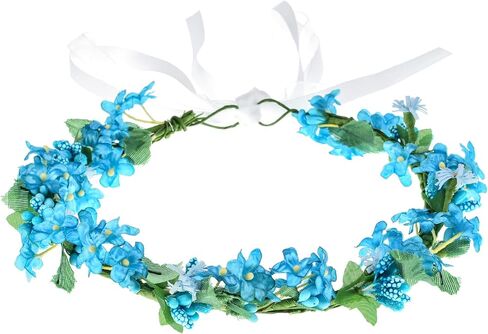 Flower Girl BOHO Floral Crown Wreath Flower Girl Headpiece Flower Crown with Adjustable Ribbon in Saudi Arabia