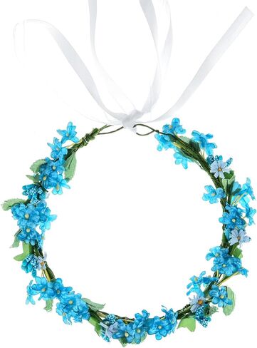 Flower Girl BOHO Floral Crown Wreath Flower Girl Headpiece Flower Crown with Adjustable Ribbon in Saudi Arabia