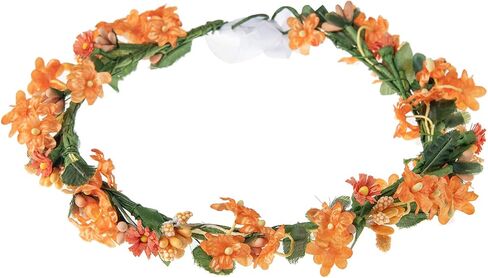 Flower Girl BOHO Floral Crown Wreath Flower Girl Headpiece Flower Crown with Adjustable Ribbon in Saudi Arabia