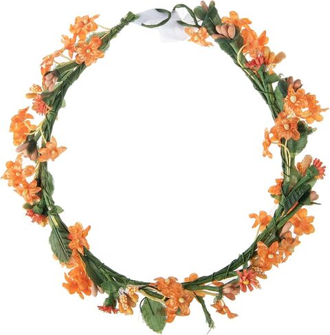 Flower Girl BOHO Floral Crown Wreath Flower Girl Headpiece Flower Crown with Adjustable Ribbon in Saudi Arabia