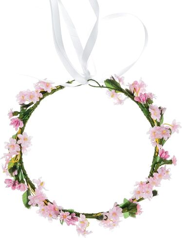 Flower Girl BOHO Floral Crown Wreath Flower Girl Headpiece Flower Crown with Adjustable Ribbon in Saudi Arabia