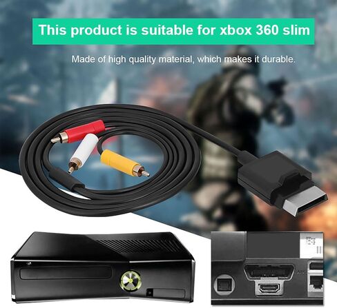 1.8m AV Cable Audio Video Cord, Component ABS Cord for Xbox 360 Slim, Audio Cable Video Cord for The Game Players Replacement, AV Cable in Saudi Arabia