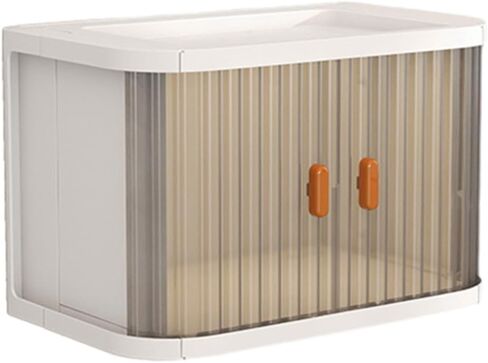 صندوق تخزين سطح المكتب Oneshow، منظم سطح المكتب، صندوق تخزين مستحضرات التجميل والعناية بالبشرة، تخزين اللوازم المكتبية، بلاستيكي قابل للطي، صندوق تخزين قابل للتكديس (عبوة واحدة) in Kuwait