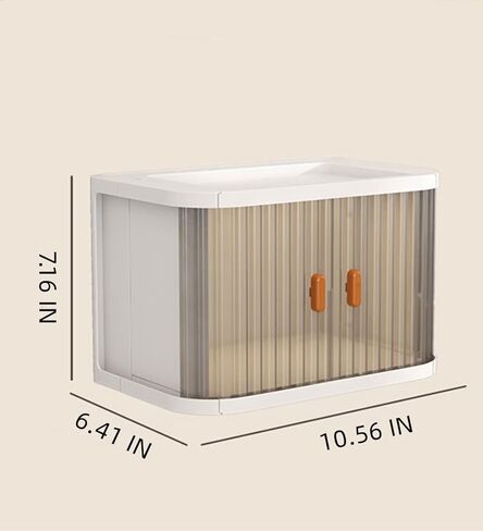 صندوق تخزين سطح المكتب Oneshow، منظم سطح المكتب، صندوق تخزين مستحضرات التجميل والعناية بالبشرة، تخزين اللوازم المكتبية، بلاستيكي قابل للطي، صندوق تخزين قابل للتكديس (عبوة واحدة) in Kuwait