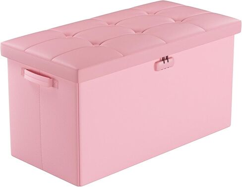 Tamfile 30 بوصة مقعد تخزين قابل للطي مع قفل، حماية الخصوصية، مقعد تخزين لغرفة النوم والممر، نهاية بني مقاوم للحريق من مقعد السرير مع مقعد مبطن بالرغوة، مقعد مسند قدم طويل in Kuwait