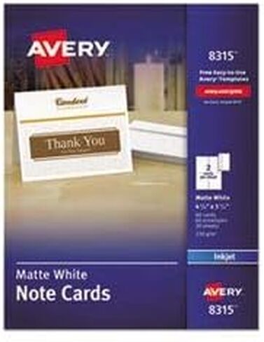 Avery Note Card - 5.50" x 4.25" - Matte - 60 / Box - White in Saudi Arabia