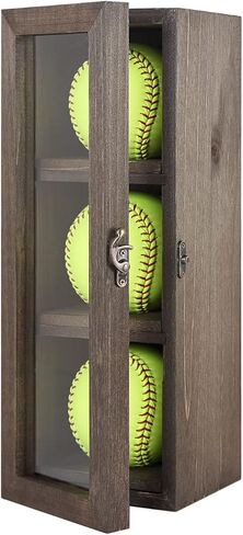 Freezing point 9" Baseball 12" Softball Display Case for Balls Homerun Shadow Box Frame Wall Mount Small Stand Holder Cubes Memorabilia Clear Sport Collectibles Single Gifts for Boys Brown in Kuwait