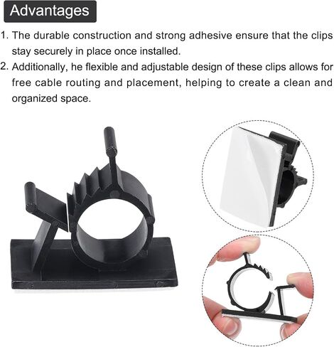 MECCANIXITY 30Pcs Adhesive Cable Management Clip PE Cord Clamps 10-13mm Adjustable for USB Cords Mouse Cables Network Cable White in Kuwait