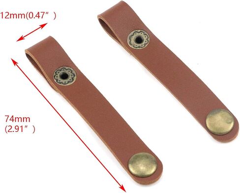 20 قطعة من أشرطة الكابلات الجلدية وربطات الكابلات ومنظمات الكابلات وإدارة الأسلاك لتنظيم أسلاك سماعات الرأس وكابل USB - بني in Kuwait