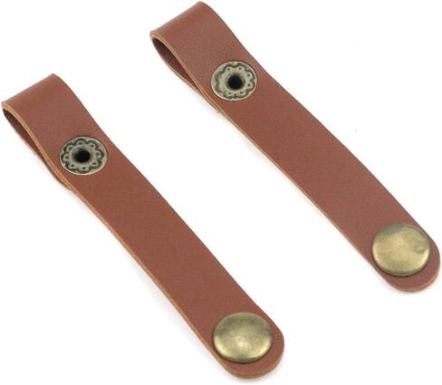 20 قطعة من أشرطة الكابلات الجلدية وربطات الكابلات ومنظمات الكابلات وإدارة الأسلاك لتنظيم أسلاك سماعات الرأس وكابل USB - بني in Kuwait