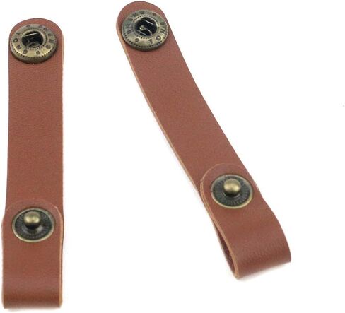 20 قطعة من أشرطة الكابلات الجلدية وربطات الكابلات ومنظمات الكابلات وإدارة الأسلاك لتنظيم أسلاك سماعات الرأس وكابل USB - بني in Kuwait