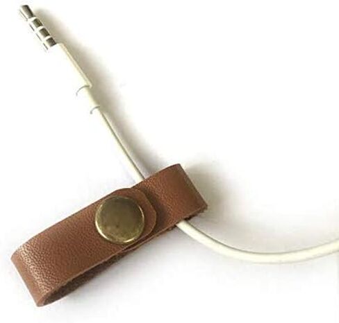 20 قطعة من أشرطة الكابلات الجلدية وربطات الكابلات ومنظمات الكابلات وإدارة الأسلاك لتنظيم أسلاك سماعات الرأس وكابل USB - بني in Kuwait