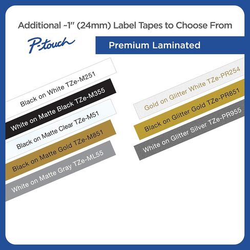 Brother P-touch TZe-PR851 Black Print on Premium Glitter Gold Laminated Tape 24mm (0.94") wide x 8m (26.2’) long in Saudi Arabia