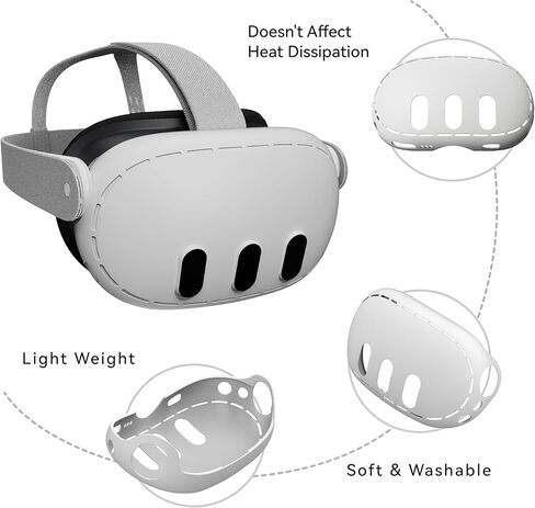 غلاف غلاف VR لملحقات سماعات الرأس Meta Quest 3، واقي سماعة الرأس VR لسماعات Oculus Quest 3 VR (مادة ABS شفافة) in Kuwait