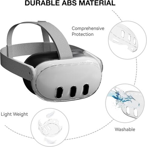 VR Shell Cover Skin for Meta Quest 3 Headset Accessories, VR Headset Protector for Oculus Quest 3 VR Headsets (ABS Material Clear) in Saudi Arabia