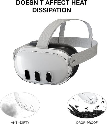 VR Shell Cover Skin for Meta Quest 3 Headset Accessories, VR Headset Protector for Oculus Quest 3 VR Headsets (ABS Material Clear) in Saudi Arabia