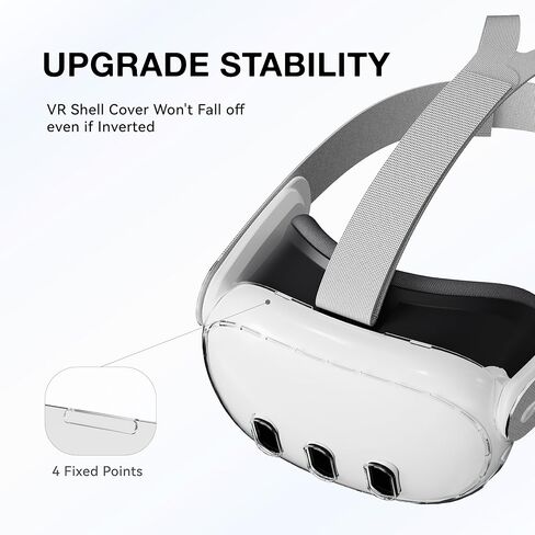 VR Shell Cover Skin for Meta Quest 3 Headset Accessories, VR Headset Protector for Oculus Quest 3 VR Headsets (ABS Material Clear) in Saudi Arabia