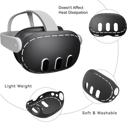 VR Shell Cover Skin for Meta Quest 3 Headset Accessories, VR Headset Protector for Oculus Quest 3 VR Headsets (ABS Material Clear) in Saudi Arabia