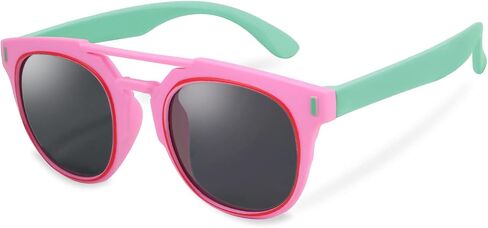 FEISEDY Kids Polarized Sunglasses for Girls Boys Sunglasses Rubber Round Frame UV400 Age 5-12 B2818 in Saudi Arabia