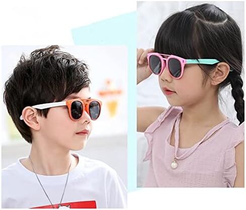 FEISEDY Kids Polarized Sunglasses for Girls Boys Sunglasses Rubber Round Frame UV400 Age 5-12 B2818 in Saudi Arabia