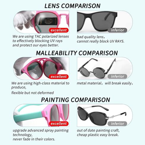 FEISEDY Kids Polarized Sunglasses for Girls Boys Sunglasses Rubber Round Frame UV400 Age 5-12 B2818 in Saudi Arabia