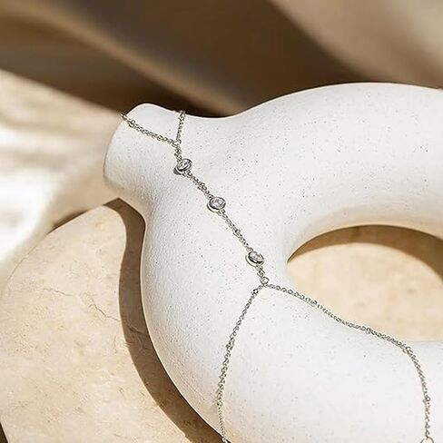 Hand Chain Ring Bracelet Hand Chain for Women Hand Chain Finger Ring Delicate Slave Bracelet for Women and Girls Finger Chain Bracelets in Saudi Arabia