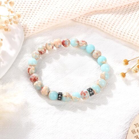 Yiyang 40th 50th 60th 70th 80th Birthday Gifts for Women, Natural Stone Beaded Bracelet Unique Gifts for Women Mom Daughter Sister Wife Grandma in Saudi Arabia