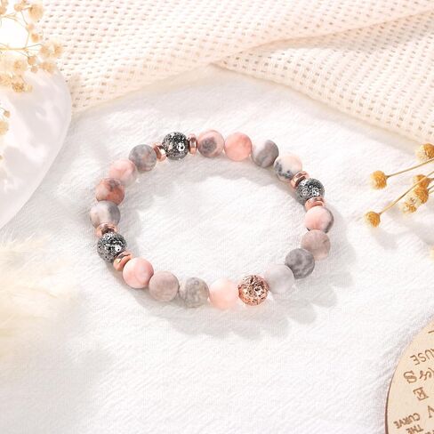 Yiyang 40th 50th 60th 70th 80th هدايا عيد ميلاد للنساء، الحجر الطبيعي مطرز سوار هدايا فريدة للنساء أمي ابنة أخت زوجة الجدة in Kuwait