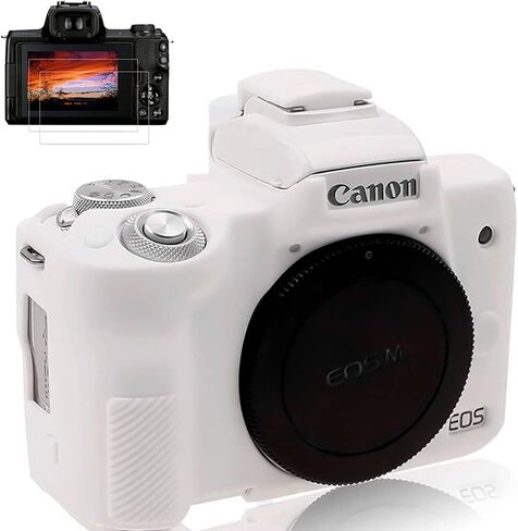 حافظة كاميرا Pocoukate لكاميرا Canon EOS M50 Mark II/ M50 غطاء حافظة من السيليكون مع واقي شاشة M50/M50 Mark II in Kuwait